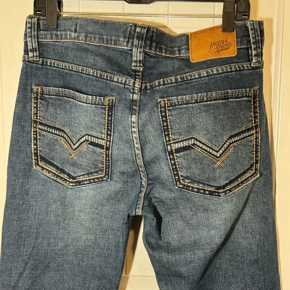 Moon Shine Spirit Blue Straight Leg Jeans with Medium Wash